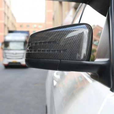 适用奔驰G GLE GLS R ML内饰改装配件碳纤维后视镜壳罩