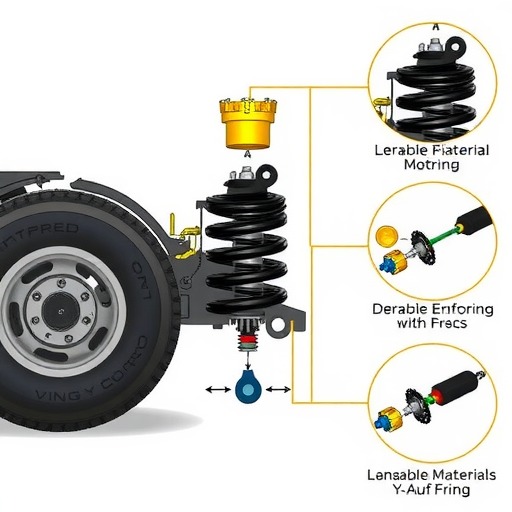 AZ1664430103 A7前减震器避震气包自卸车关键部件(图1)