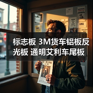 标志板 3M货车铝板反光板 通明艾利车尾板 车辆尾部标志板 反射器（图2）