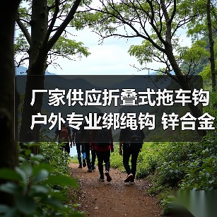 厂家供应折叠式拖车钩 户外专业绑绳钩 锌合金折叠式挂钩供应（图1）