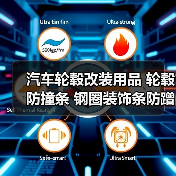 汽车轮毂改装用品 轮毂防撞条 钢圈装饰条防蹭 车贴 汽车外饰用品（图3）