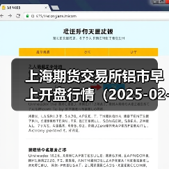 上海期货交易所铝市早上开盘行情(2025-02-21 09:03)(图3) 上海期货交易所铝市早上开盘行情(2025-02-21 09:03)(图3)