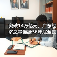 突破14万亿元，广东经济总量连续36年居全国首位（图4）