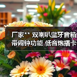 厂家** 双喇叭蓝牙音箱带闹钟功能 低音炮插卡音响 礼品音箱（图2）