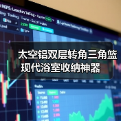 太空铝双层转角三角篮 现代浴室收纳神器（图3）