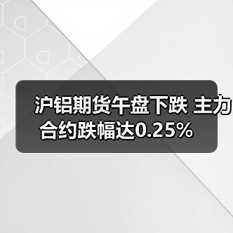 沪铝期货午盘下跌 主力合约跌幅达0.25%