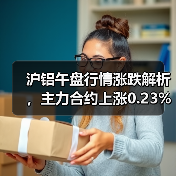 沪铝午盘行情涨跌解析，主力合约上涨0.23%（图4）