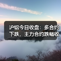 沪铝今日收盘：多合约下跌，主力合约跌幅收窄（图2）