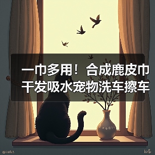 一巾多用！合成鹿皮巾干发吸水宠物洗车擦车神器（图2）