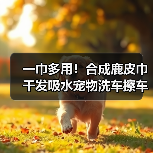 一巾多用！合成鹿皮巾干发吸水宠物洗车擦车神器（图3）