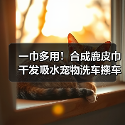 一巾多用！合成鹿皮巾干发吸水宠物洗车擦车神器（图4）