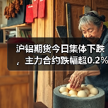 沪铝期货今日集体下跌，主力合约跌幅超0.2%（图4）