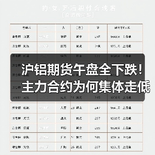 沪铝期货价格持续下跌，市场观望情绪加重-辰飞雨金世优机械工程