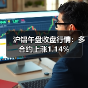 沪铝午盘收盘行情：多合约上涨1.14%（图4）