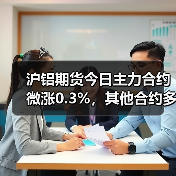 沪铝期货今日主力合约微涨0.3%，其他合约多数上行（图1）