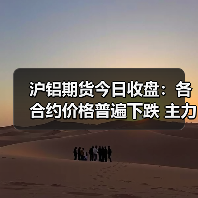 沪铝期货今日收盘：各合约价格普遍下跌 主力合约跌0.24%（图1）
