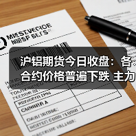 沪铝期货今日收盘：各合约价格普遍下跌 主力合约跌0.24%（图2）