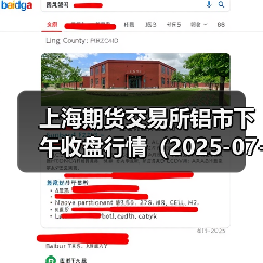 上海期货交易所铝市下午收盘行情（2025-07-01 15:03）（图1）
