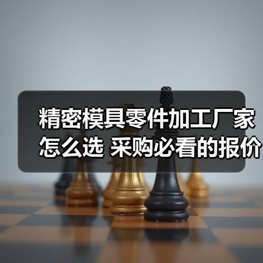 精密模具零件加工厂家怎么选 采购必看的报价与交期判断标准